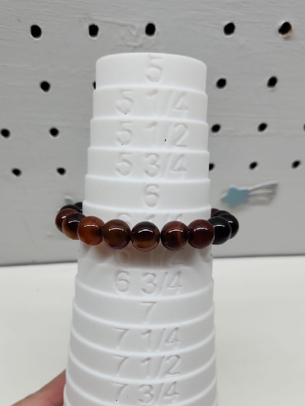 Faceted Brown Pendant Glass Bead Necklace with Matching Brown GlassBead Bracelet - Picture 7 of 12